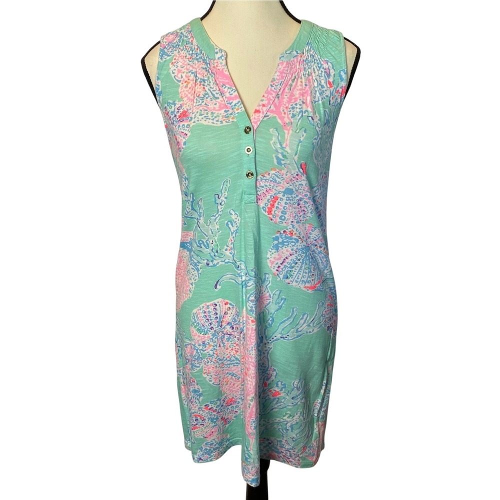 Lilly Pulitzer Essie Dress Women XS Minty Fresh Fransea Coastal Beach Preppy